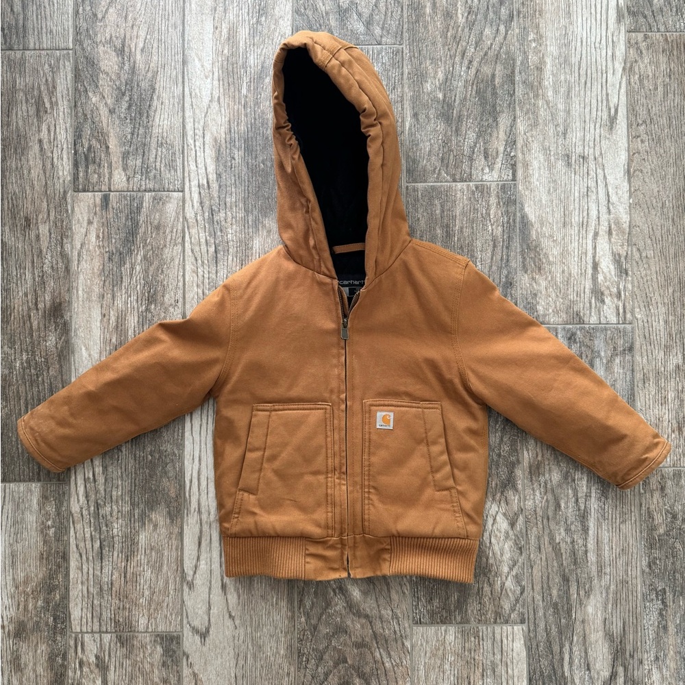 Carhartt Tan Quilted Hooded Jacket